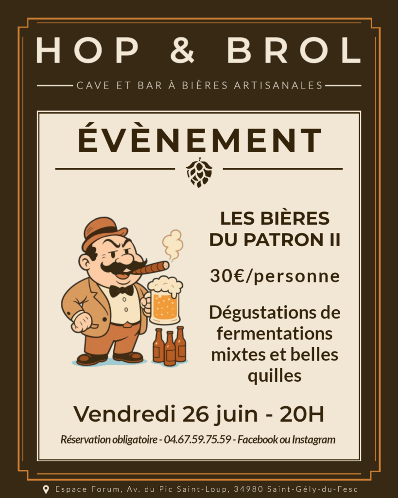 Soirée bières du patron vendredi 26 juin
